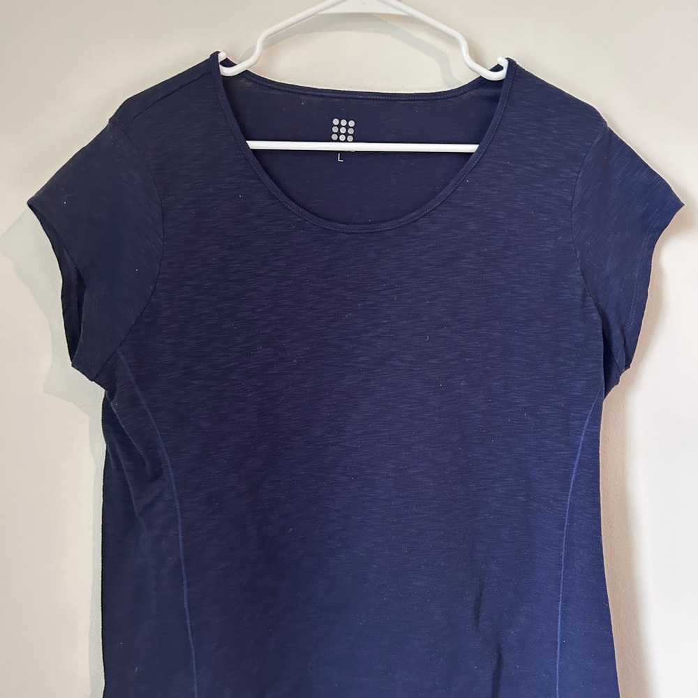 Title nine Blue Fitted Cap Sleeve Tee